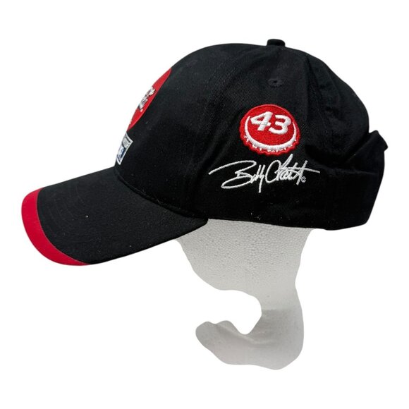 Coca-Cola NASCAR Bill Elliott No 43 Adjustable Black Red Baseball Cap Signature - Picture 2 of 6